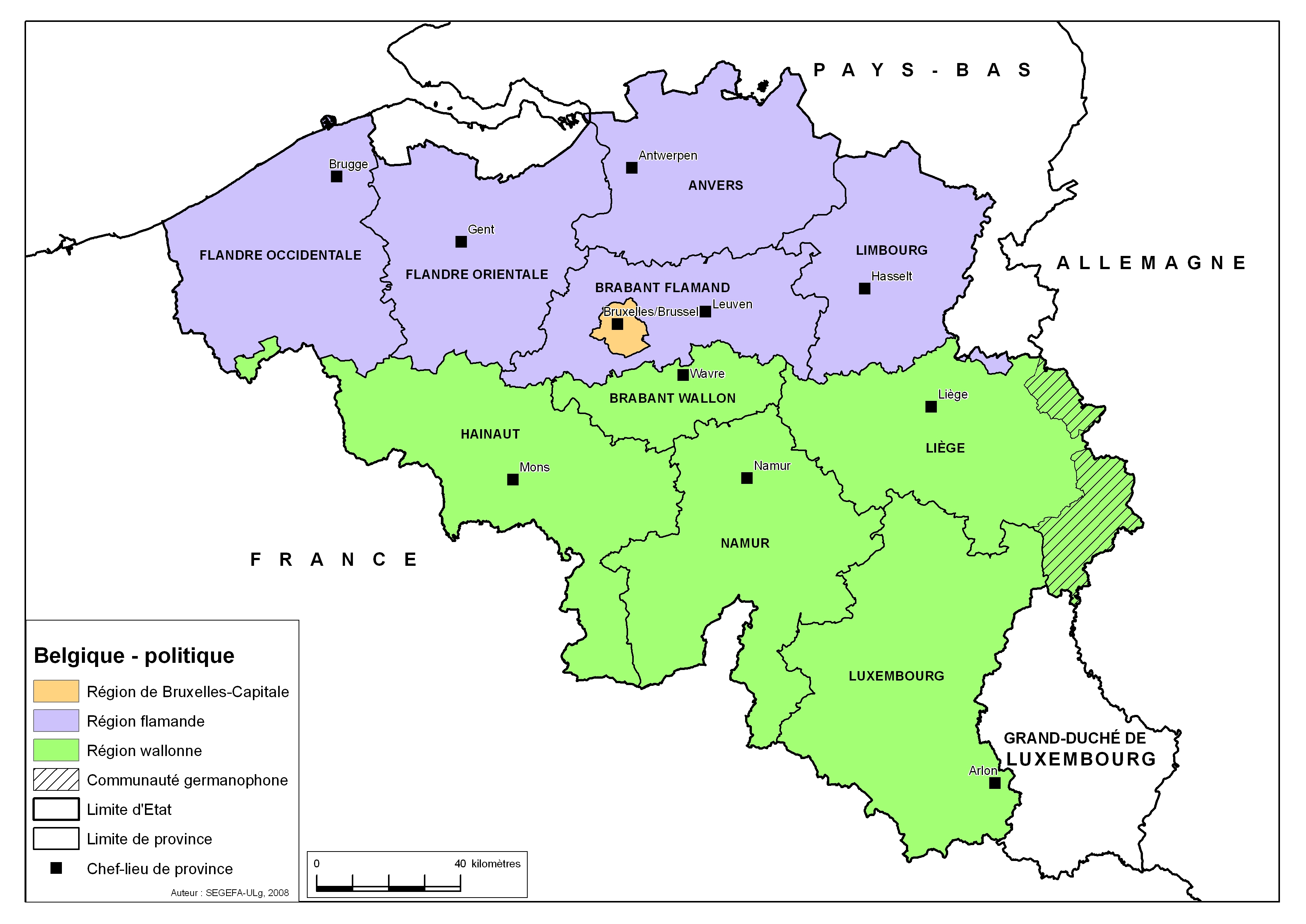 carte geographique de la belgique